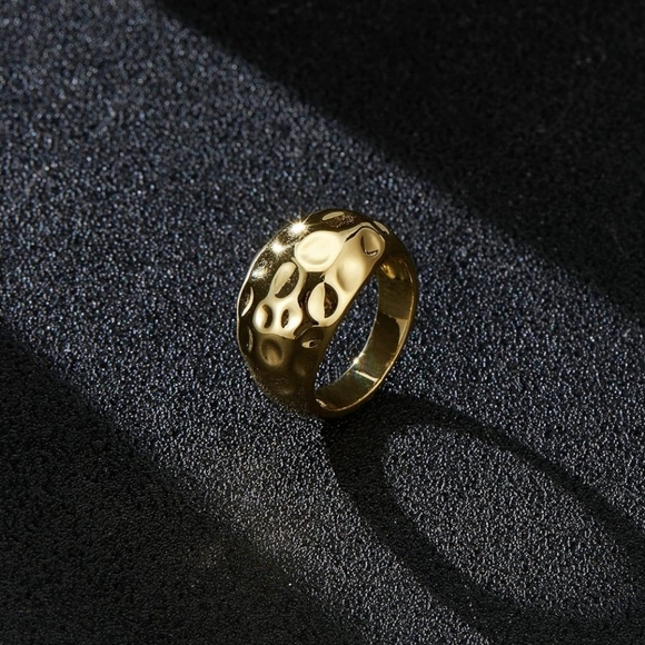 Uneven Gold Chunky Statement Ring - Picture 6 of 7
